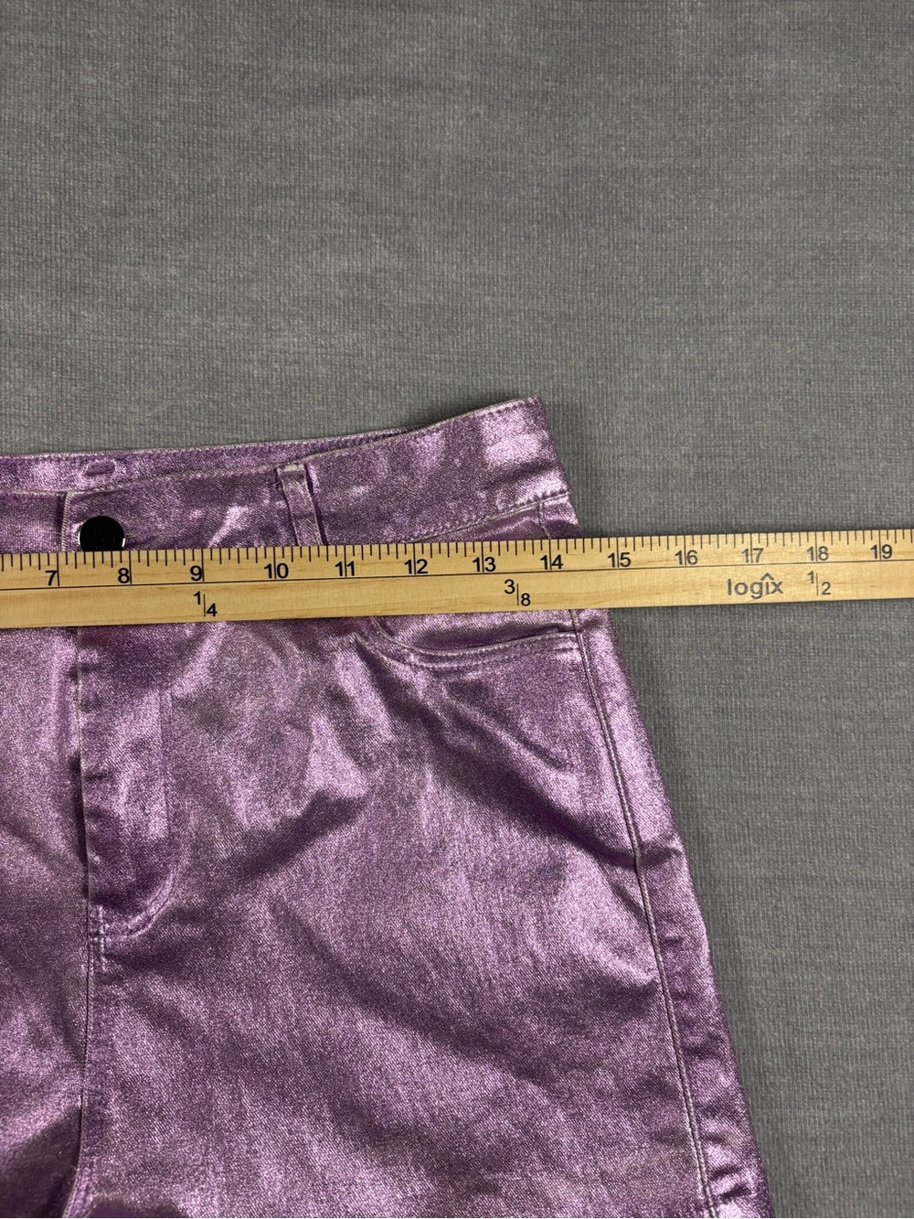 Metallic Purple Women's High-Rise Shorts‎ - Picture 4 of 5